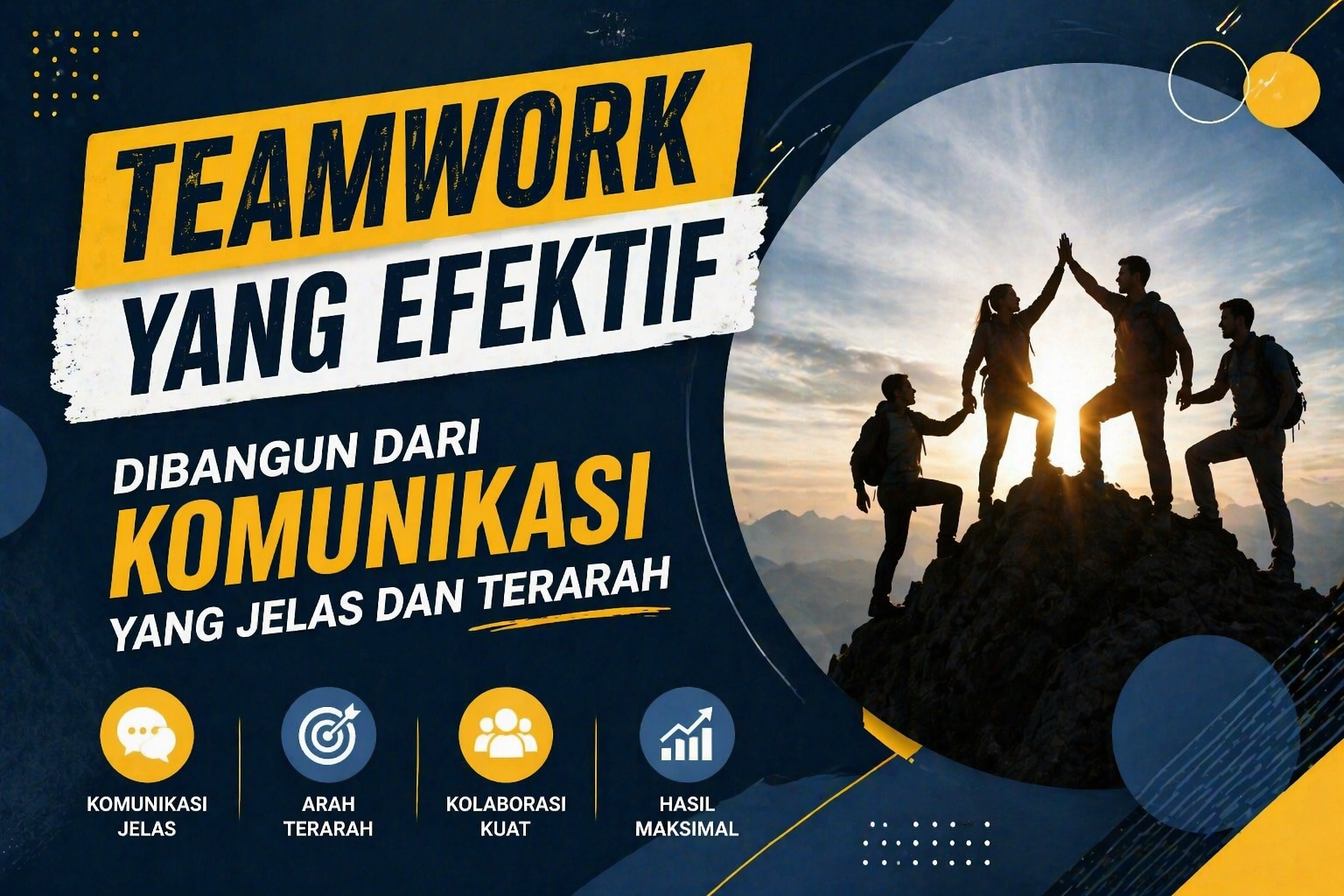 teamwork yang efektif dibangun dari komunikasi yang jelas dan terarah