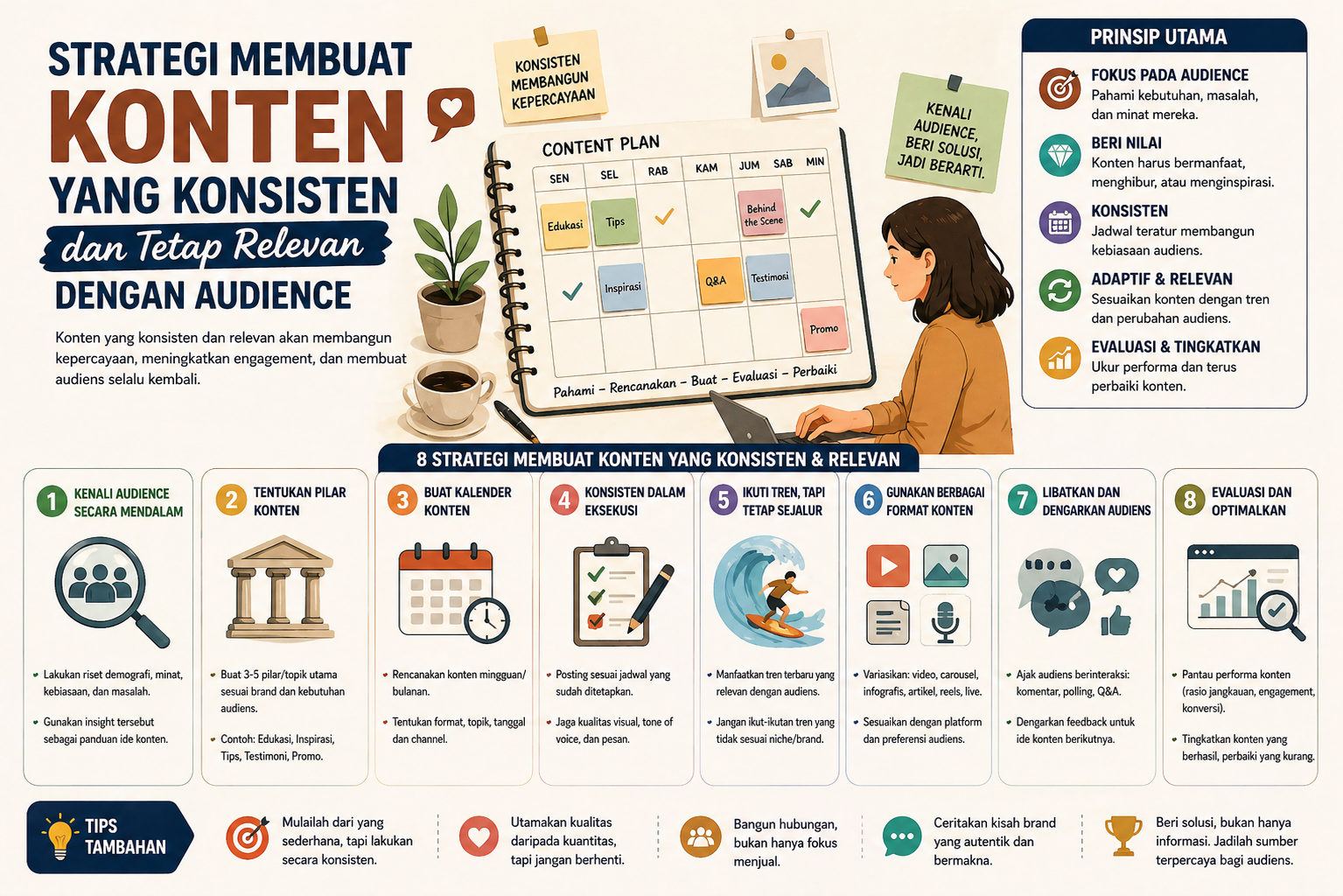 Strategi Membuat Konten yang Konsisten dan Tetap Relevan dengan Audience