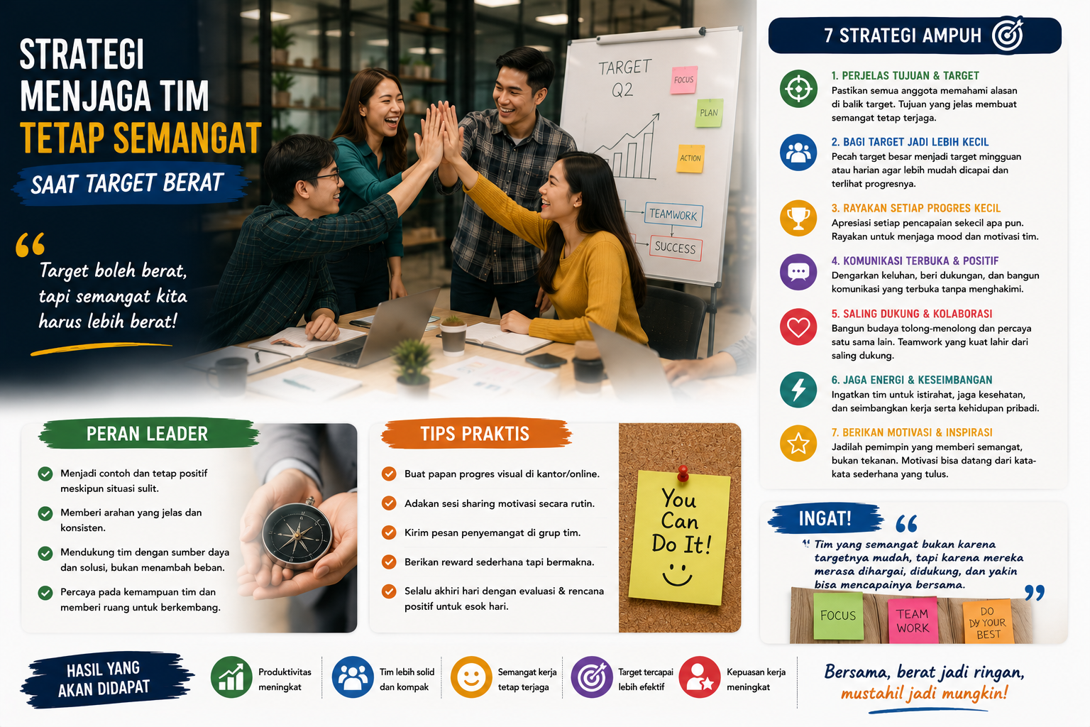 Strategi Menjaga Tim Tetap Semangat saat Target Berat