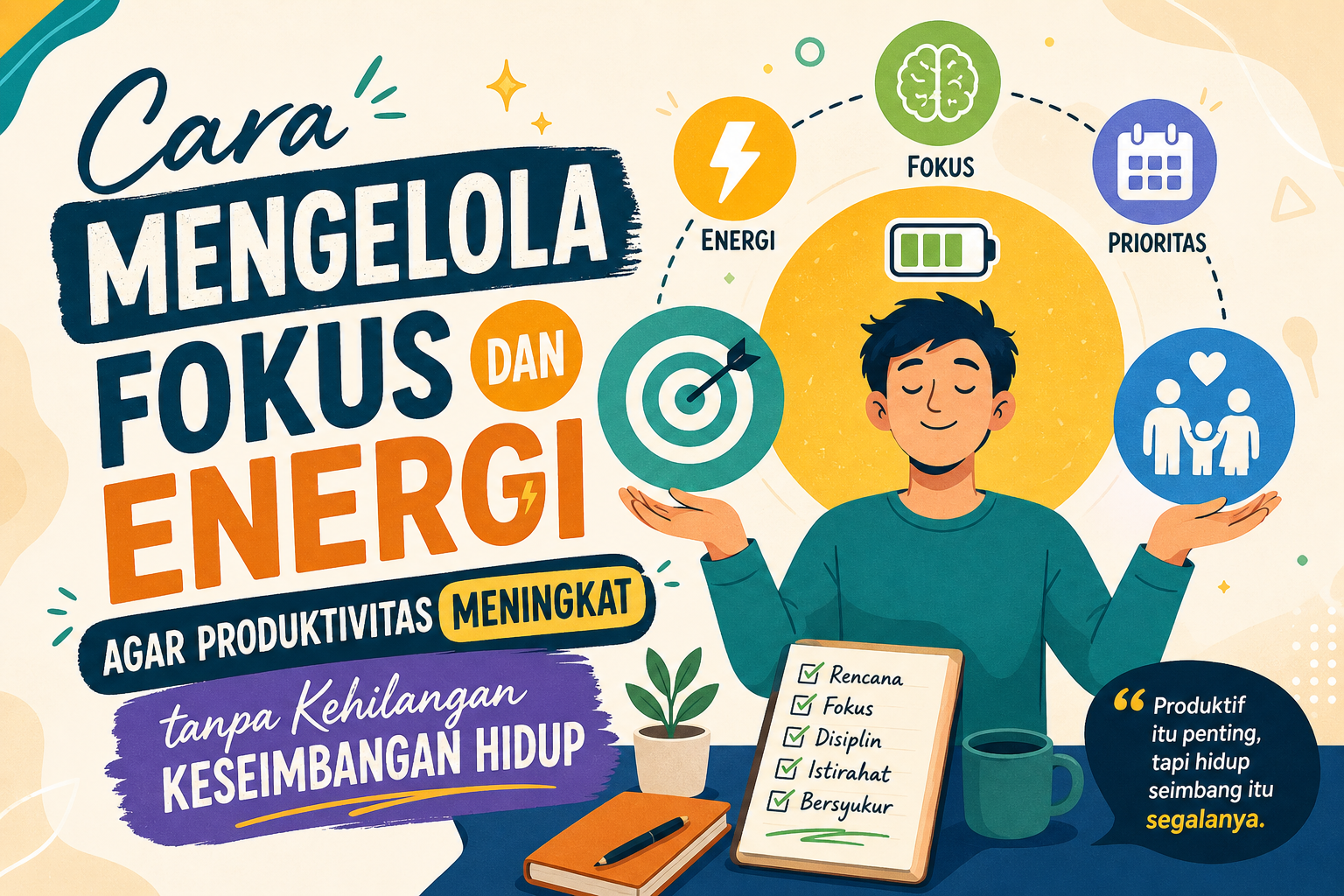 Cara Mengelola Fokus dan Energi agar Produktivitas Meningkat tanpa Kehilangan Keseimbangan Hidup