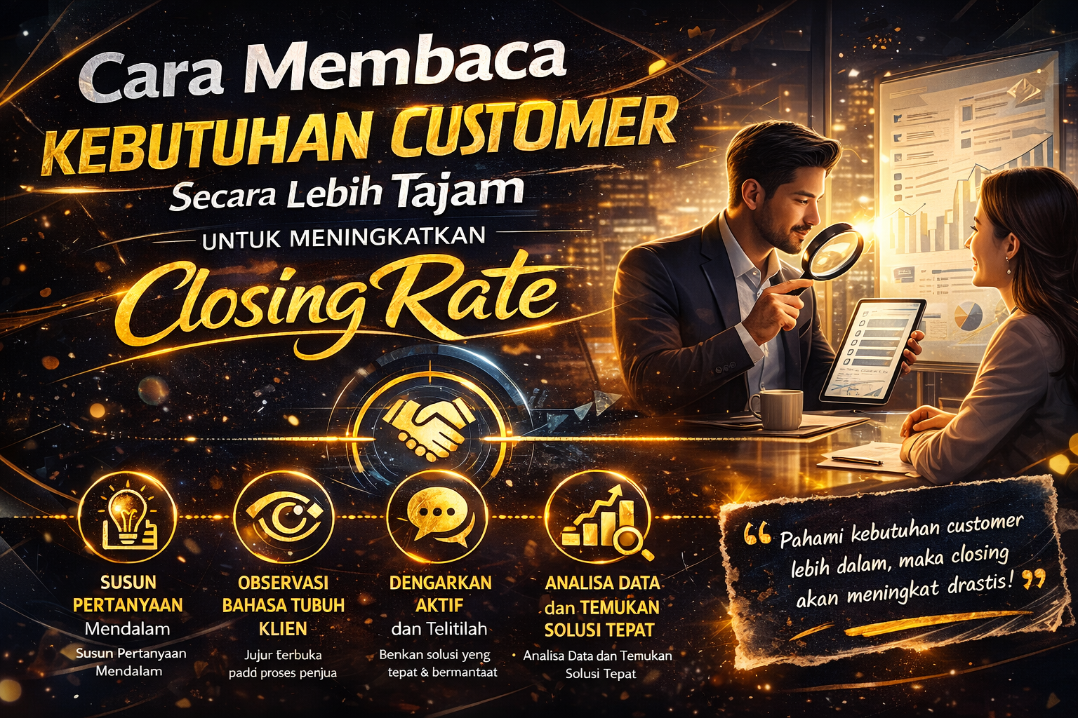 Cara Membaca Kebutuhan Customer Secara Lebih Tajam untuk Meningkatkan Closing Rate