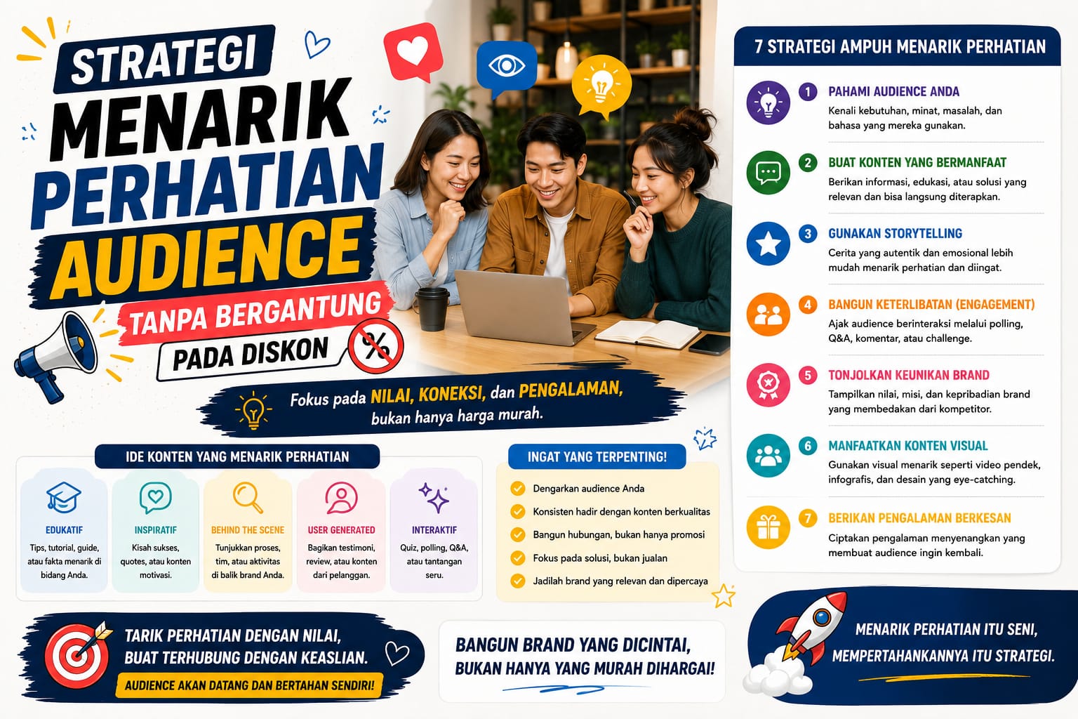Strategi Menarik Perhatian Audience tanpa Bergantung pada Diskon